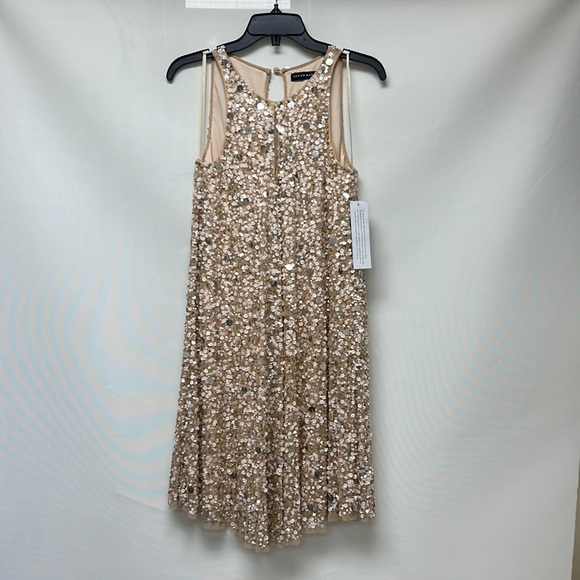 Aidan Mattox flare sleeveless sequins cocktail dress - Picture 4 of 9